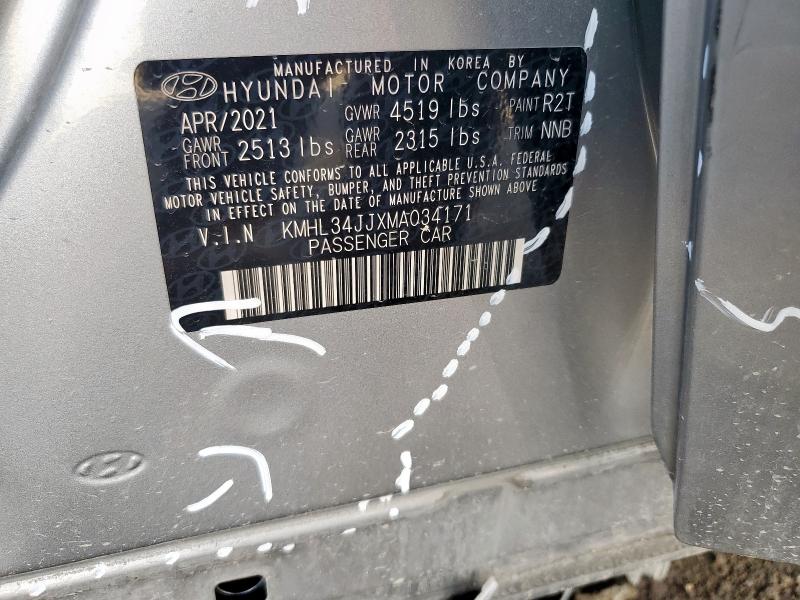 2021 HYUNDAI SONATA HYB KMHL34JJXMA034171