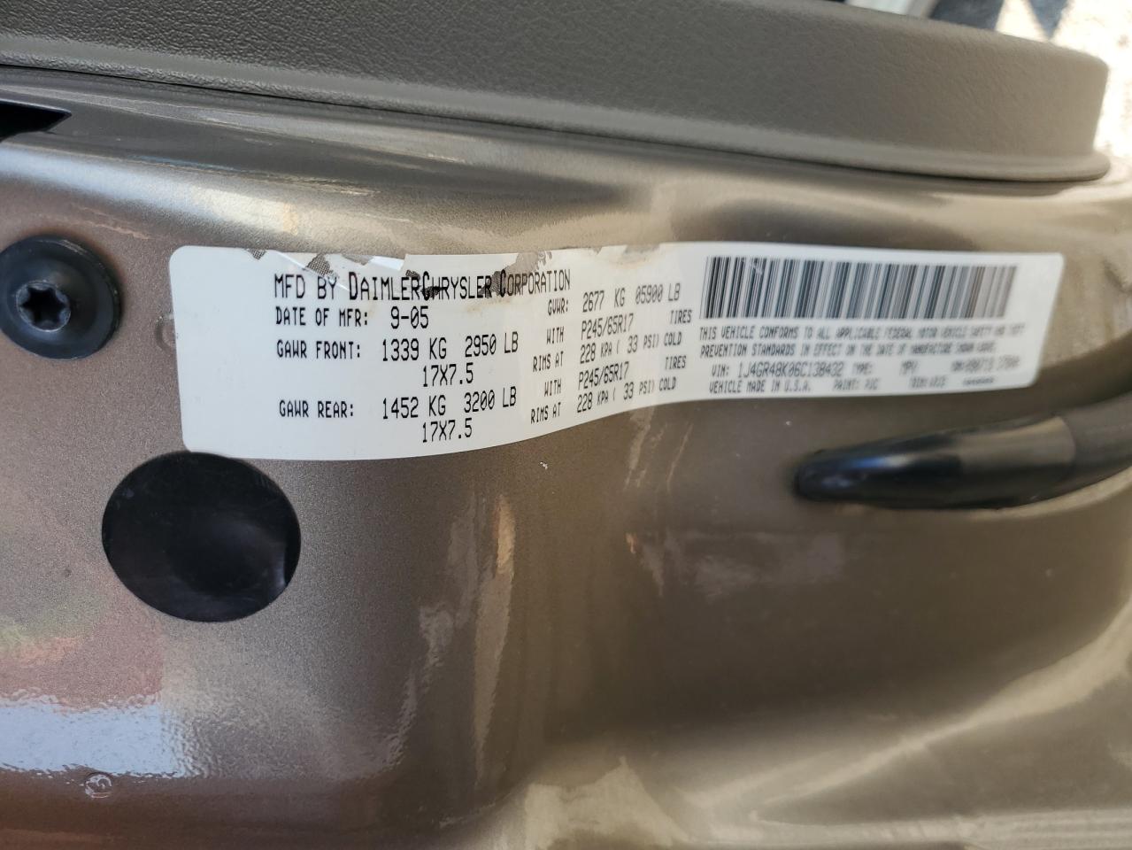 Lot #3262063091 2006 JEEP GRAND CHEROKEE LAREDO