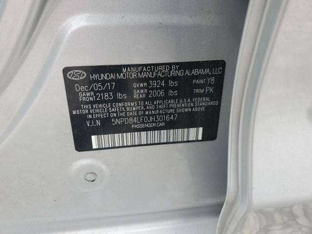 2018 HYUNDAI ELANTRA SE 5NPD84LF0JH301647