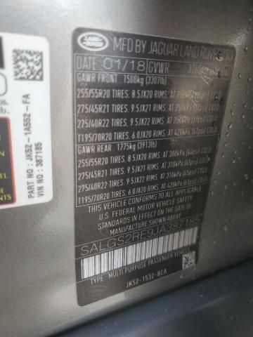 2018 LAND ROVER RANGE ROVE SALGS2RE9JA387185
