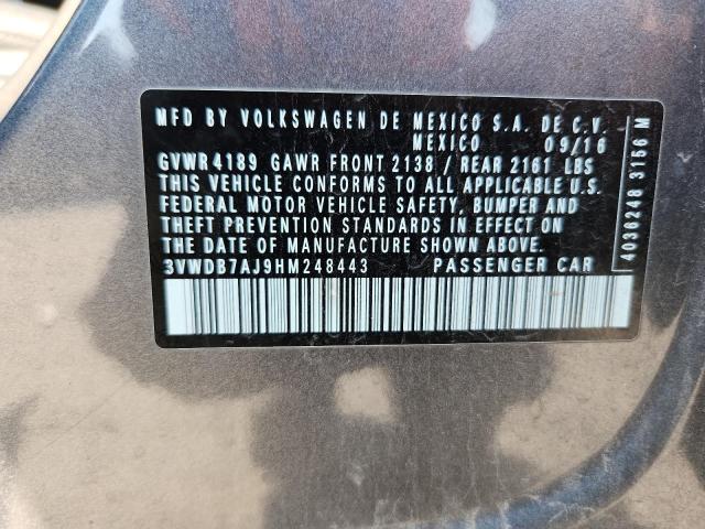 2017 VOLKSWAGEN JETTA SE 3VWDB7AJ9HM248443