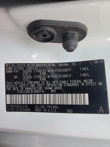 2019 TOYOTA SIENNA XLE 5TDYZ3DC1KS966744