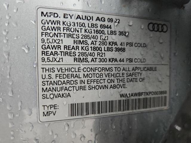 2023 AUDI SQ7 PREMIU WA1AWBF7XPD003858