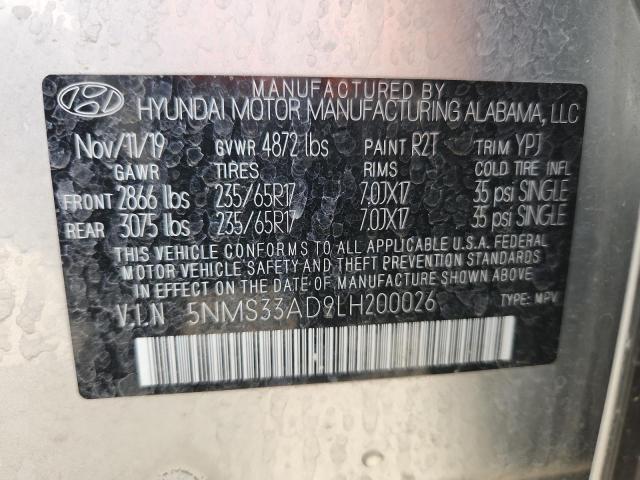 2020 HYUNDAI SANTA FE S - 5NMS33AD9LH200026