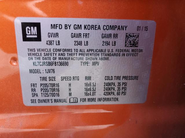 2015 CHEVROLET TRAX 1LT #3265783250