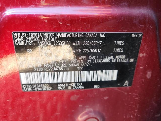 2018 TOYOTA RAV4 LE 2T3BFREV2JW788115