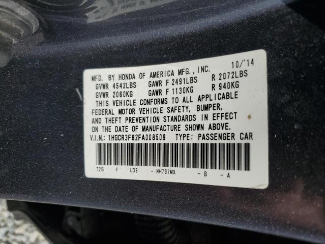 2015 HONDA ACCORD EXL 1HGCR3F82FA008509