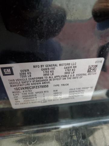 2015 CHEVROLET SILVERADO 1GCVKREC3FZ379958