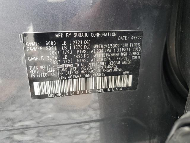 2022 SUBARU ASCENT ONY 4S4WMAJD5N3448015