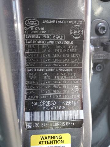 2017 LAND ROVER DISCOVERY - SALCR2BGXHH635614