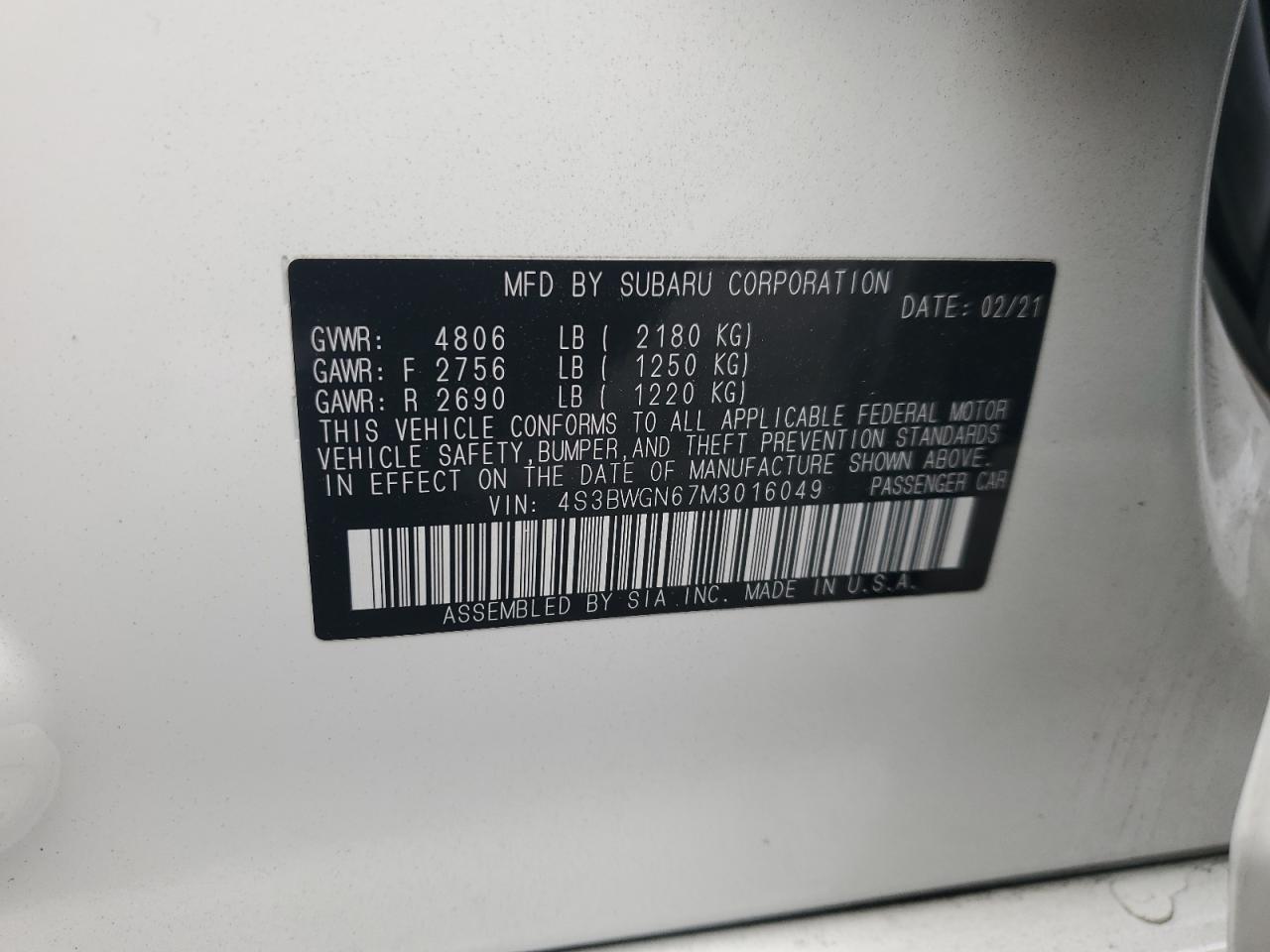 SUBARU LEGACY LIMITED XT