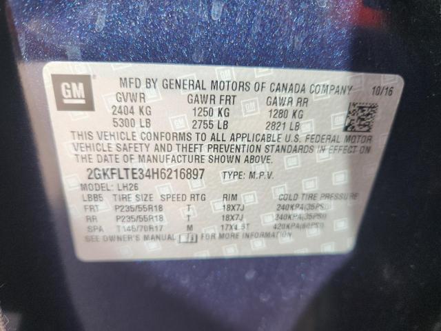 2017 GMC TERRAIN SL 2GKFLTE34H6216897