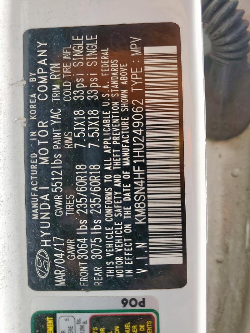 2017 HYUNDAI SANTA FE S - KM8SN4HF1HU249062