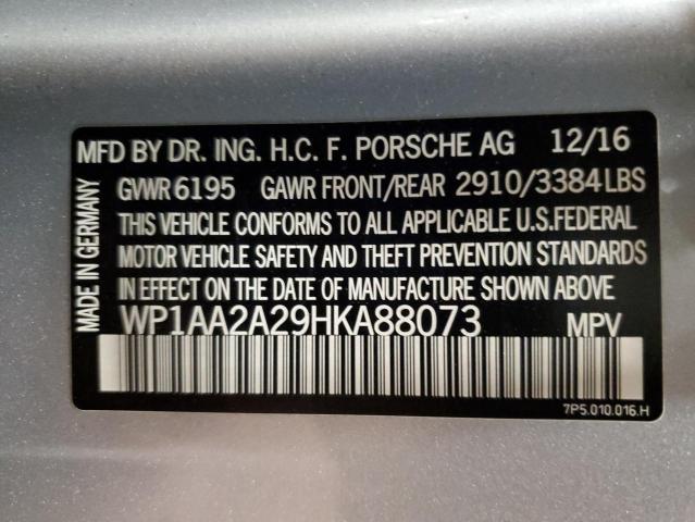 2017 PORSCHE CAYENNE WP1AA2A29HKA88073