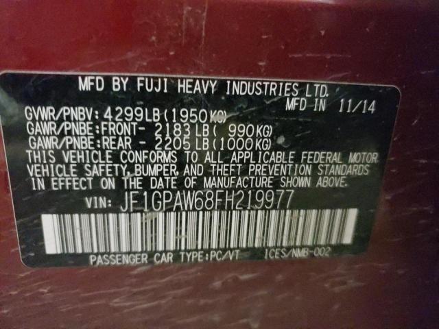 2015 SUBARU IMPREZA SP JF1GPAW68FH219977