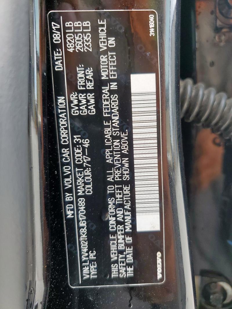 2018 VOLVO S60 INSCRI LYV402TK8JB170489