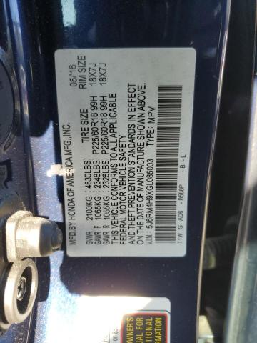 2016 HONDA CR-V TOURI - 5J6RM4H9XGL085003