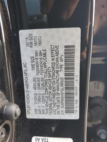 2016 HONDA CR-V TOURI 5J6RM4H97GL089929
