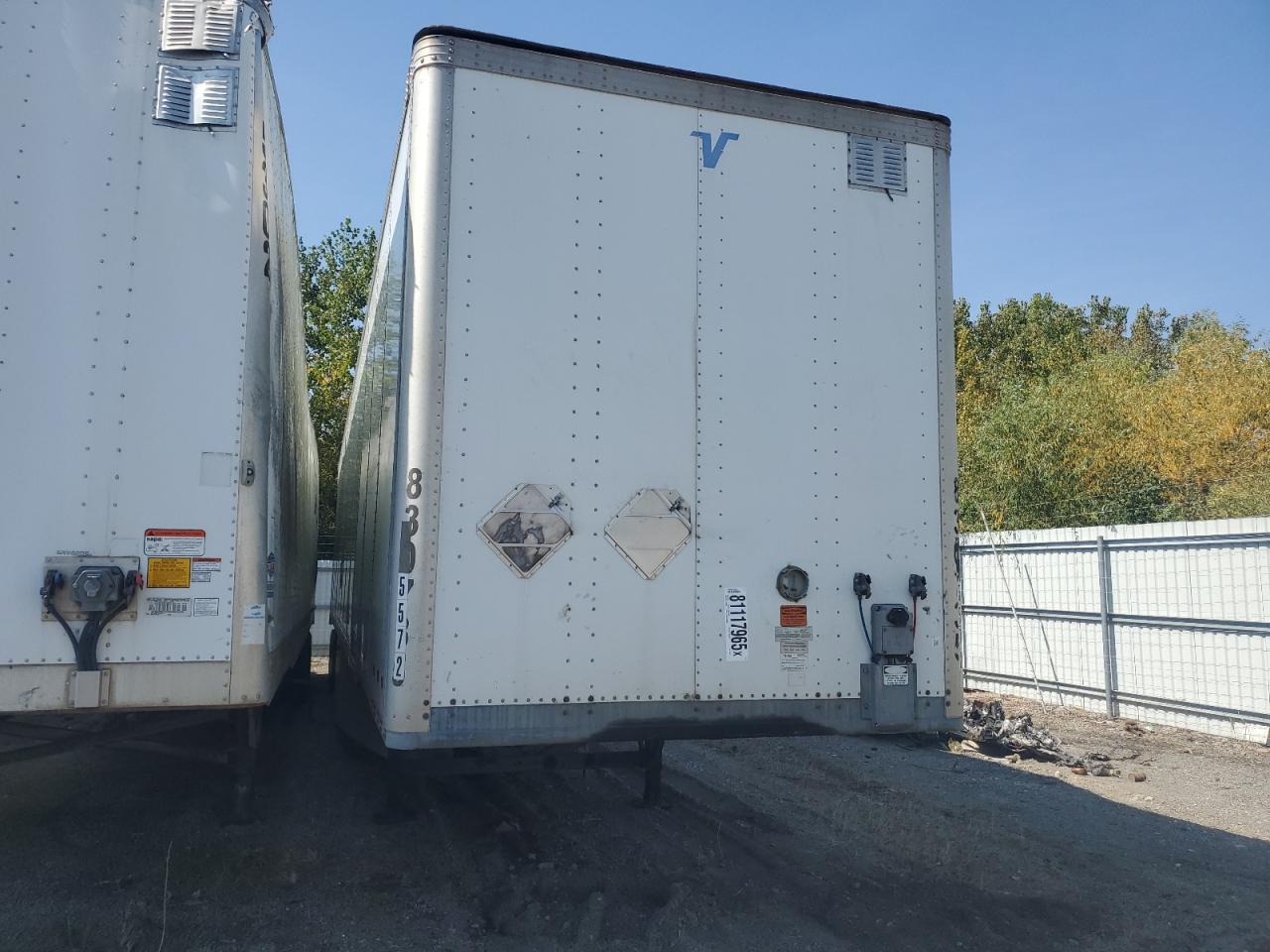  Salvage Vanguard Dry Freight Trailer