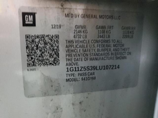 2020 CHEVROLET IMPALA LT 1G11Z5S39LU107214