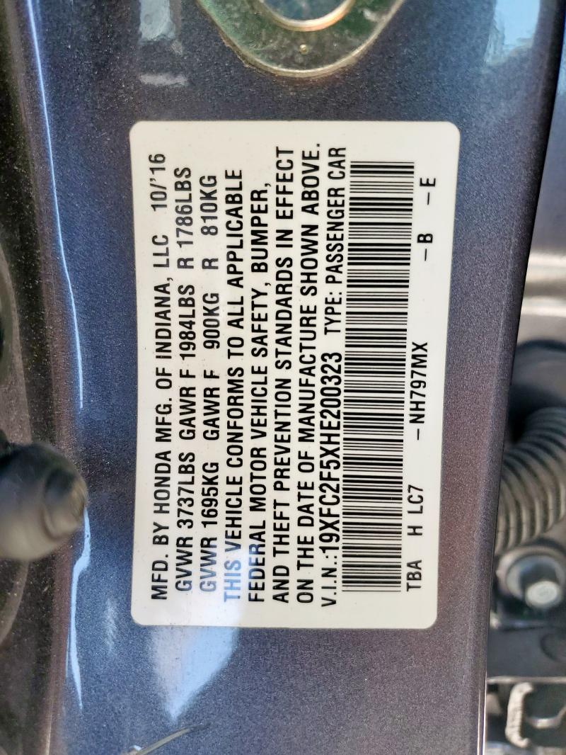2017 HONDA CIVIC LX 19XFC2F5XHE200323