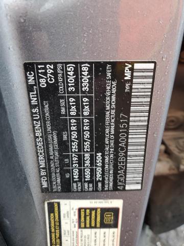 2012 MERZ ML 350 BLUETEC #3301589648