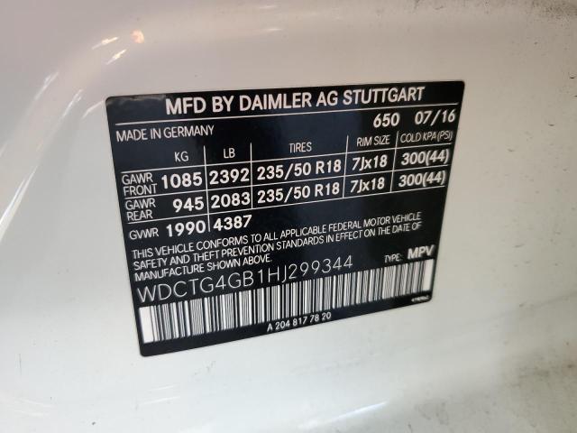 2017 MERCEDES-BENZ GLA 250 4MATIC WDCTG4GB1HJ299344