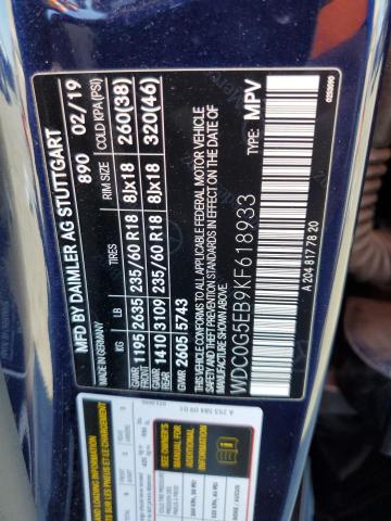 2019 MERCEDES-BENZ GLC 350E WDC0G5EB9KF618933