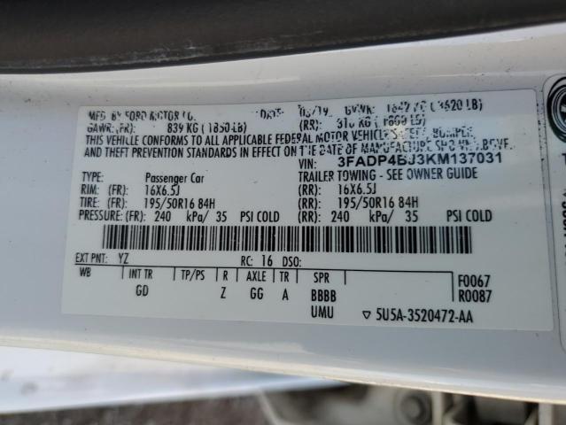 2019 FORD FIESTA SE 3FADP4BJ3KM137031