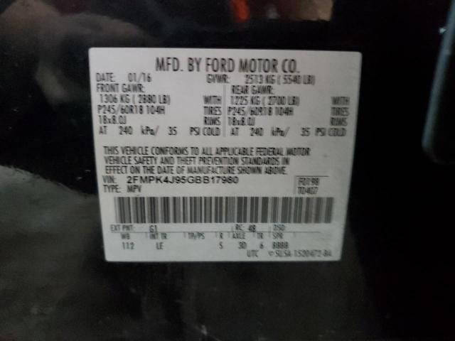 2016 FORD EDGE SEL - 2FMPK4J95GBB17980