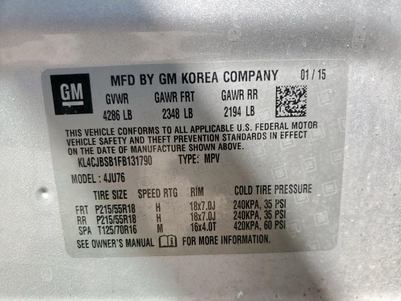 2015 BUICK ENCORE CON KL4CJBSB1FB131790