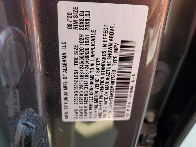 2021 HONDA PILOT SE 5FNYF6H23MB017330