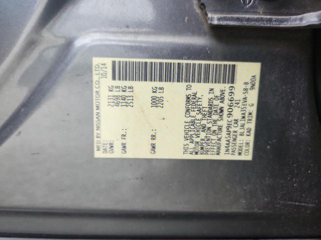 2014 NISSAN MAXIMA S - 1N4AA5AP9EC906699