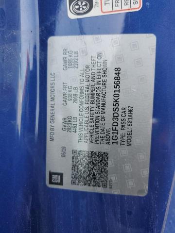 2019 CHEVROLET CAMARO LT 1G1FD3DS5K0156848