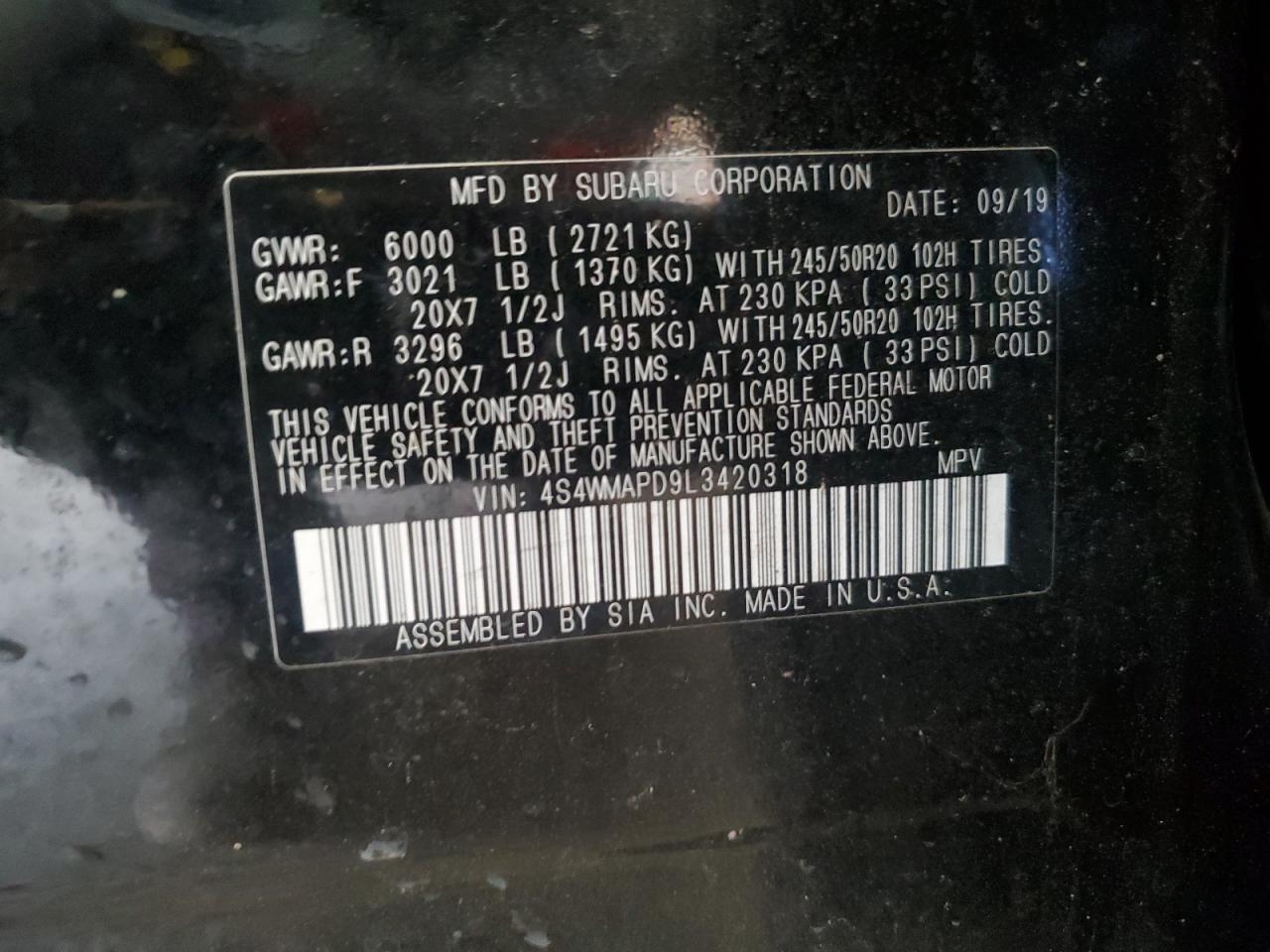 SUBARU ASCENT LIMITED