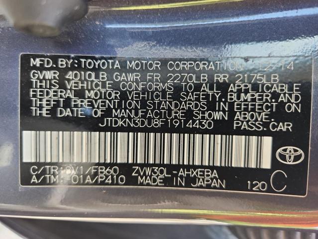 2015 TOYOTA PRIUS JTDKN3DU8F1914430