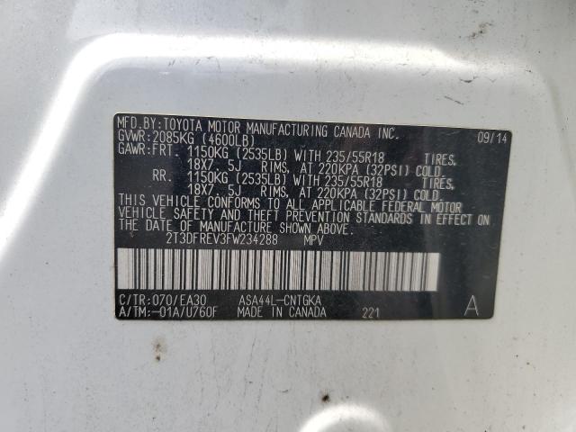 2015 TOYOTA RAV4 LIMIT 2T3DFREV3FW234288