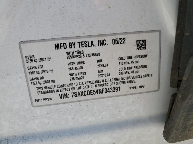 2022 TESLA MODEL X #3303843541