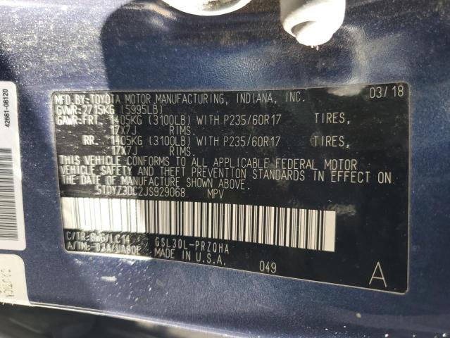 2018 TOYOTA SIENNA XLE 5TDYZ3DC2JS929068