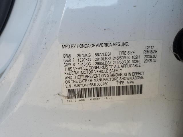 2018 ACURA MDX TECHNO 5J8YD4H58JL006760