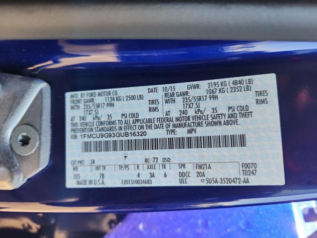 2016 FORD ESCAPE SE 1FMCU9G93GUB16320