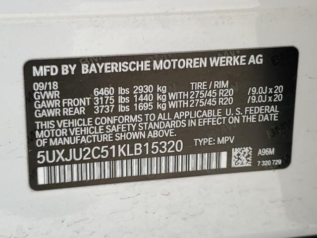 2019 BMW X5 XDRIVE5 5UXJU2C51KLB15320