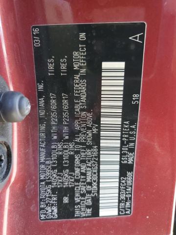 2016 TOYOTA SIENNA LE 5TDKK3DCXGS721684