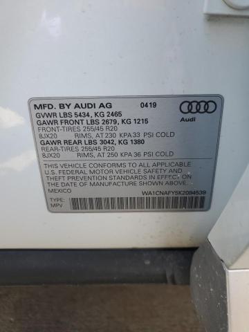 2019 AUDI Q5 PRESTIG WA1CNAFY5K2094539