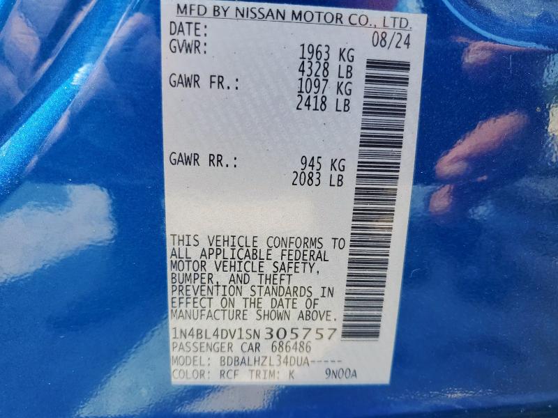 2025 NISSAN ALTIMA SV 1N4BL4DV1SN305757