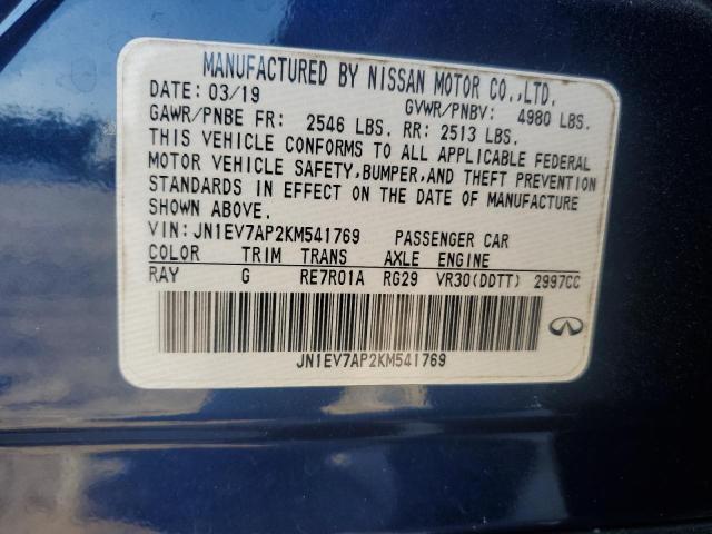 2019 INFINITI Q50 LUXE JN1EV7AP2KM541769