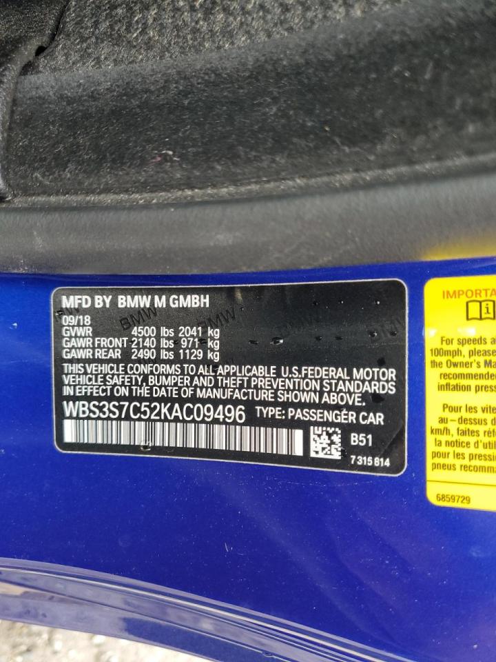 Lot #3302910066 2019 BMW M4 CS