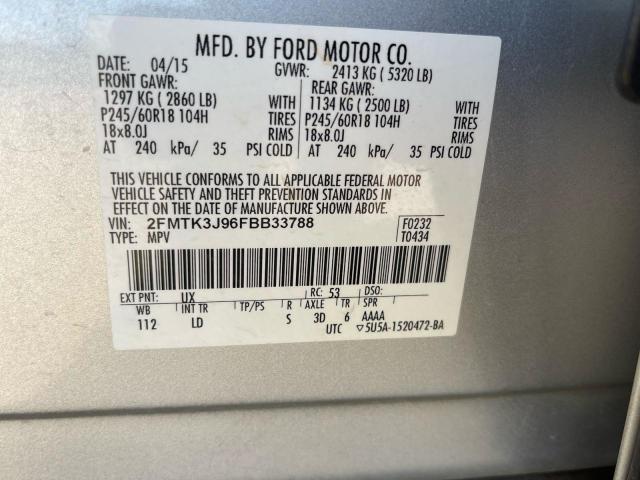 2015 FORD EDGE SEL 2FMTK3J96FBB33788