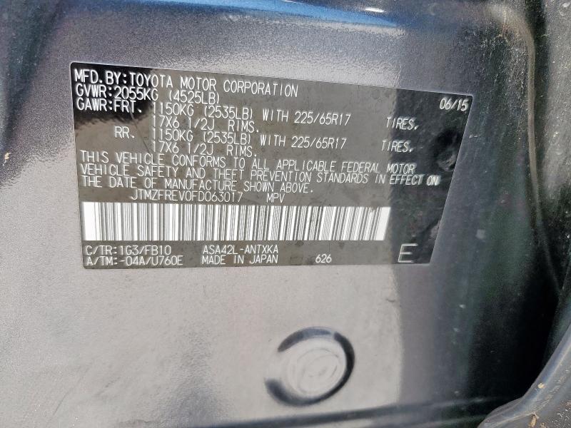 2015 TOYOTA RAV4 LE JTMZFREV0FD063017
