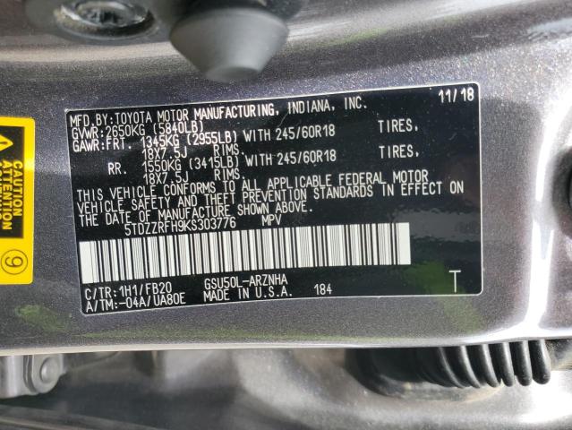 2019 TOYOTA HIGHLANDER #3296217432